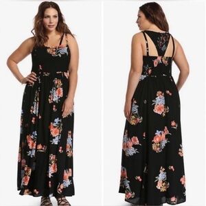 Torrid Insider Collection Floral Lace Inset Maxi Dress Size 20